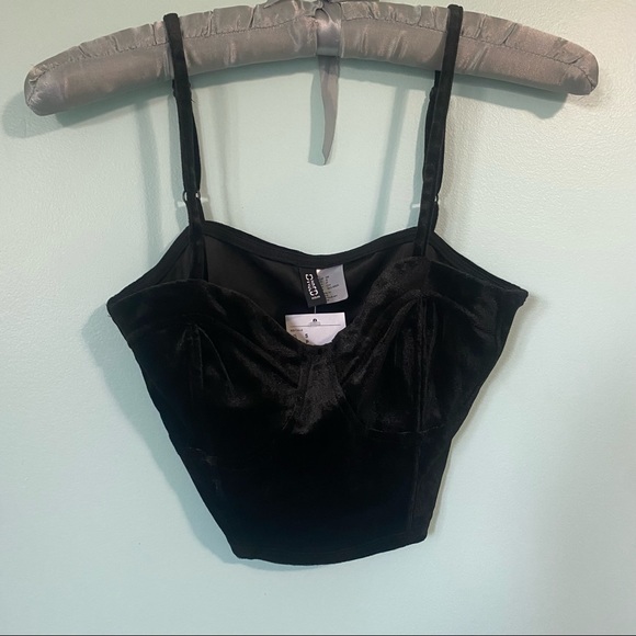 3 for $30 NWT H&M Velour Corset Style Top - Picture 2 of 15